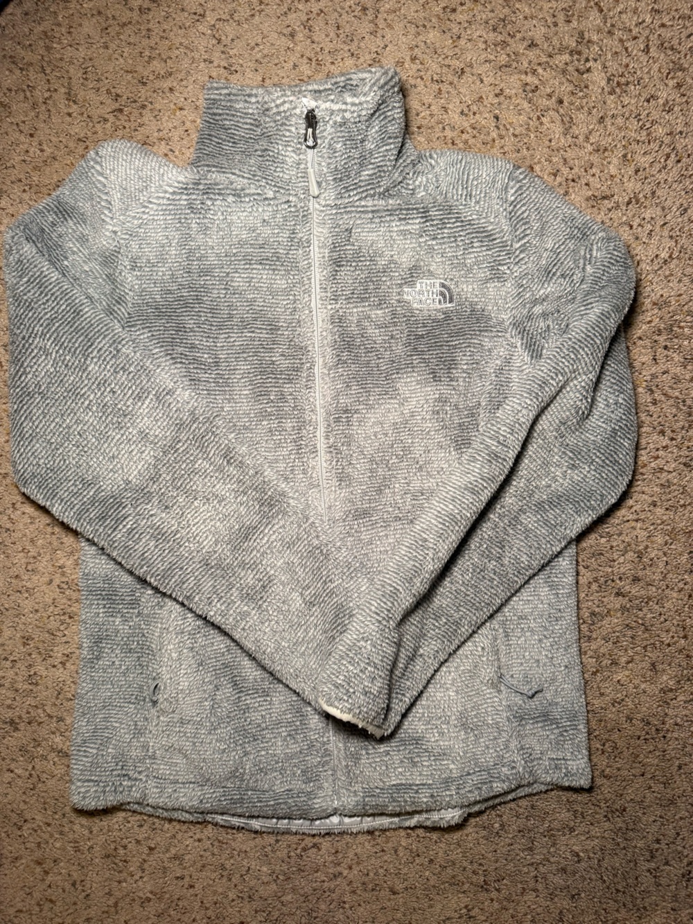 The North Face Men's Light Gray Full-Zip Fleece Jacket